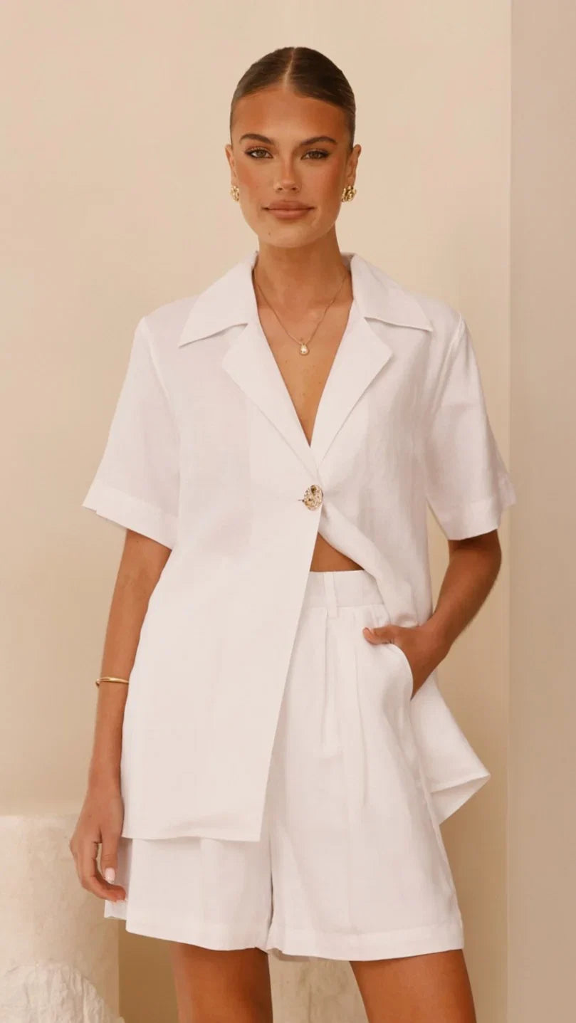 Emmaline Button Shirt White