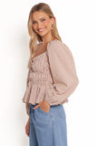 Saphia Top Brown Check