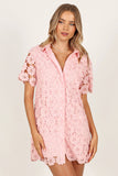 Tallie Button Up Mini Dress Pink