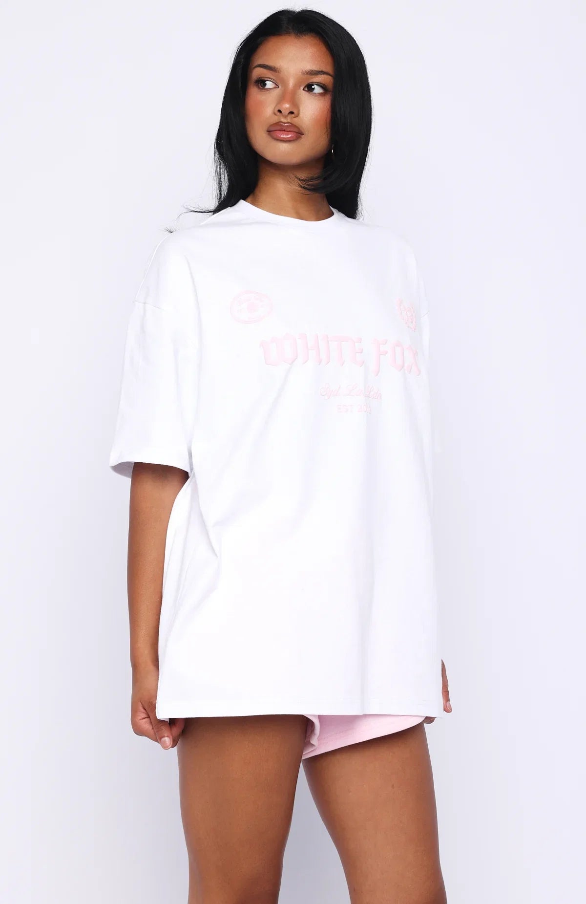 Vibe Too High Oversized Tee White