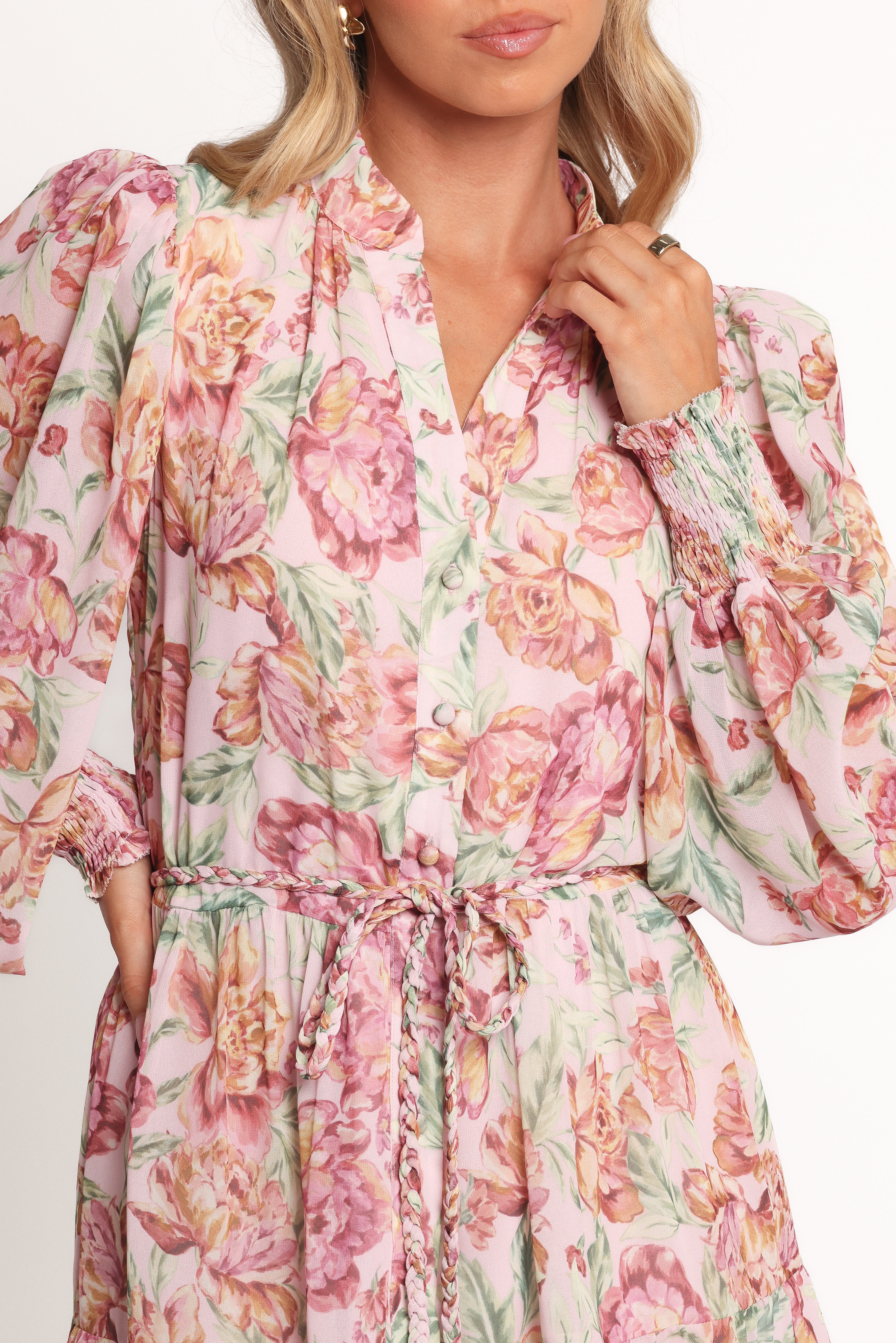 Elba Long Sleeve Mini Dress Veiled Floral