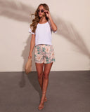 Prism Pulse Floral Linen Shorts