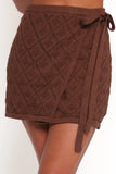 Palma Knit Mini Skirt Chocolate
