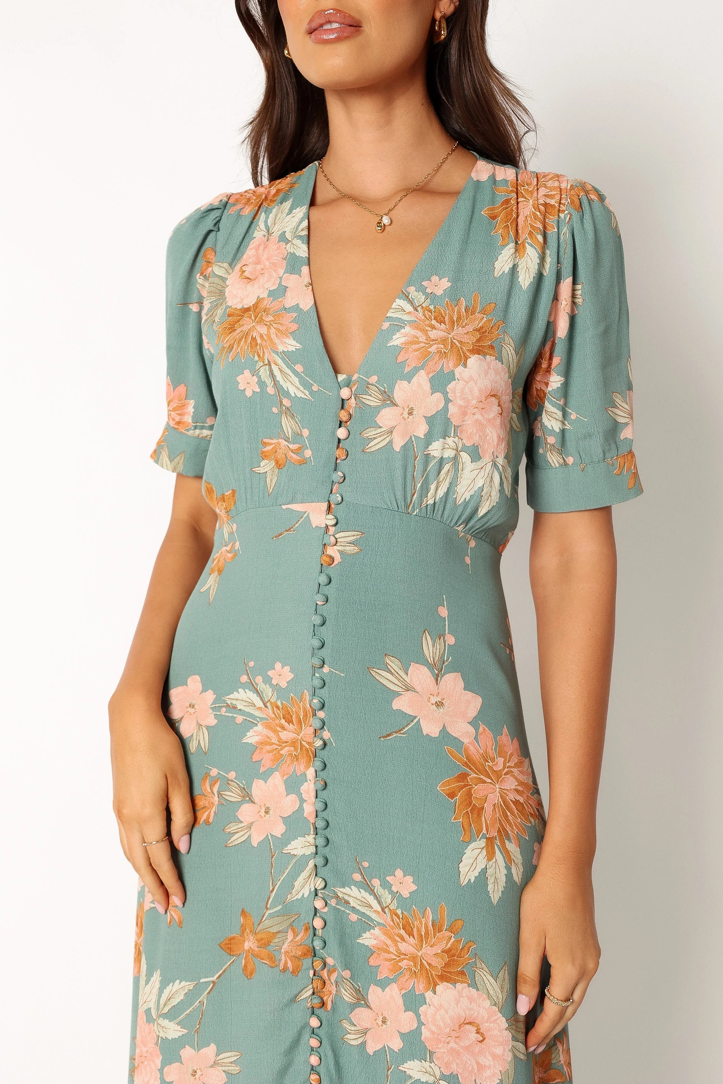 Frampton Midi Dress Blue Floral