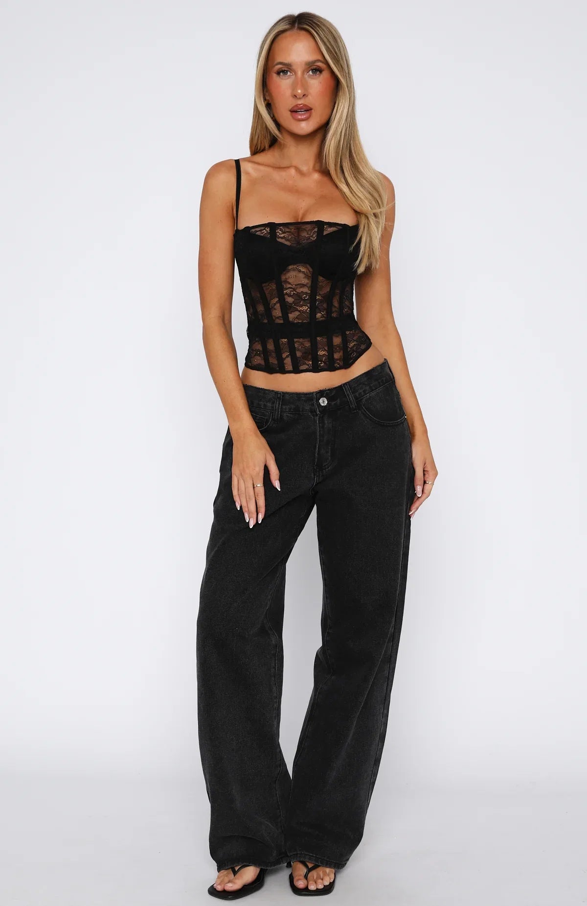 Im Irreplaceable Lace Bustier Black