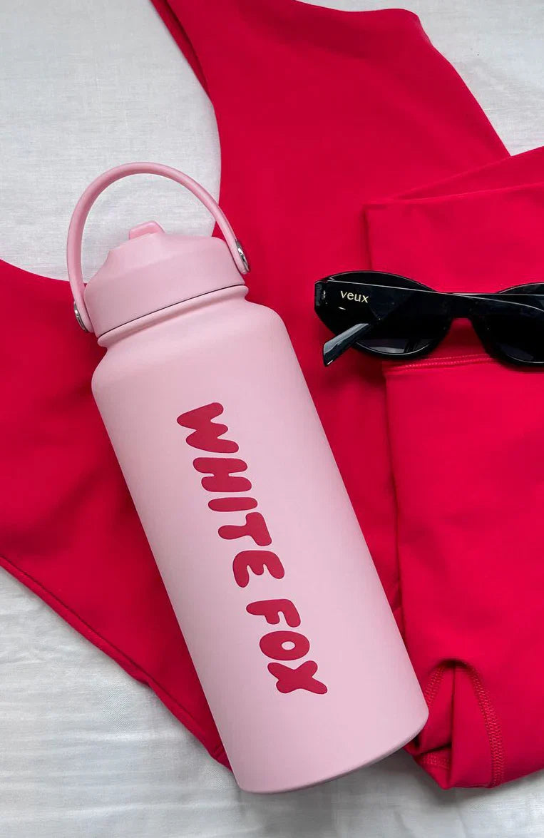 Staying Hydrated Drink Bottle 1L Pink Red