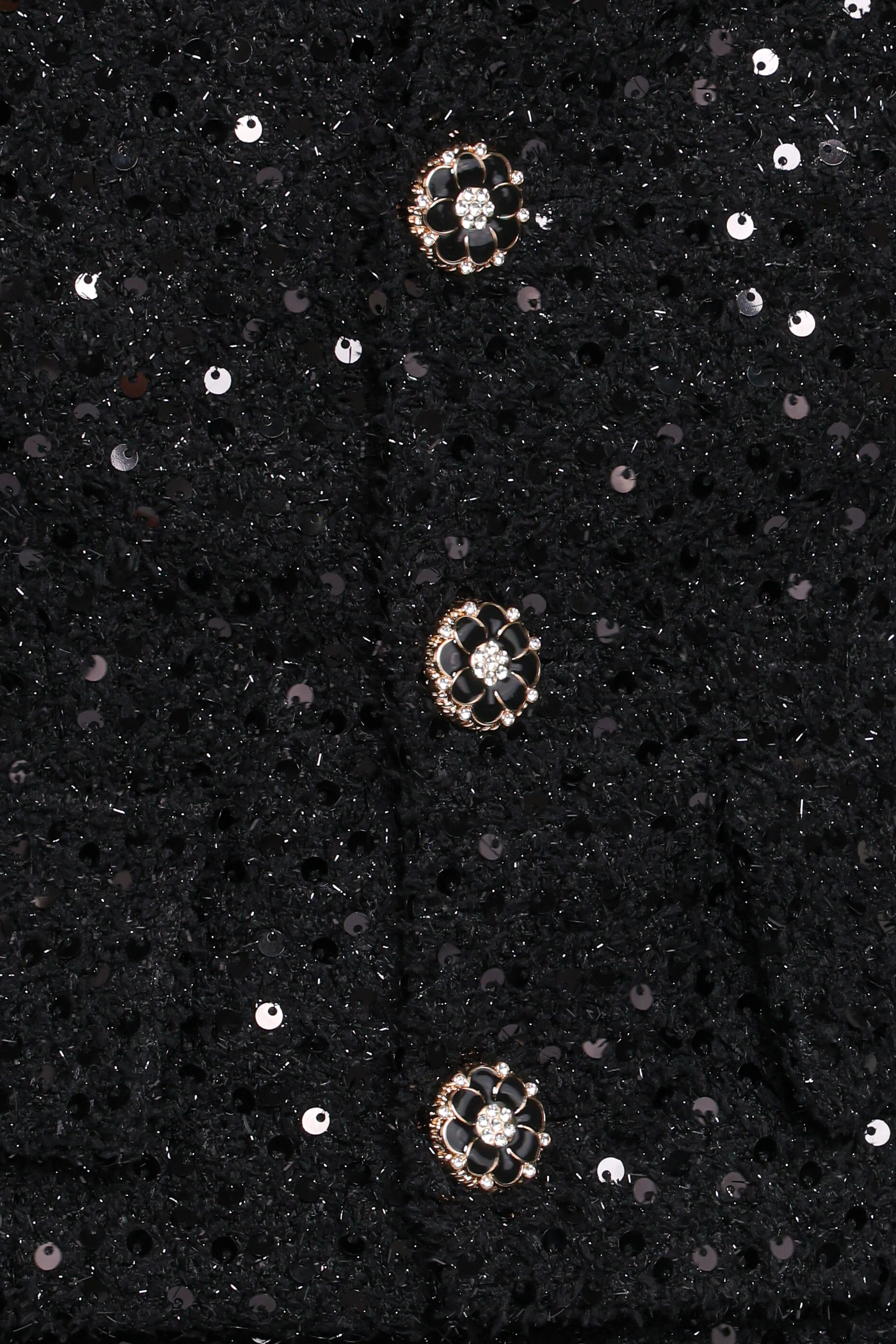 Valentina Cropped Blazer Black Sequin