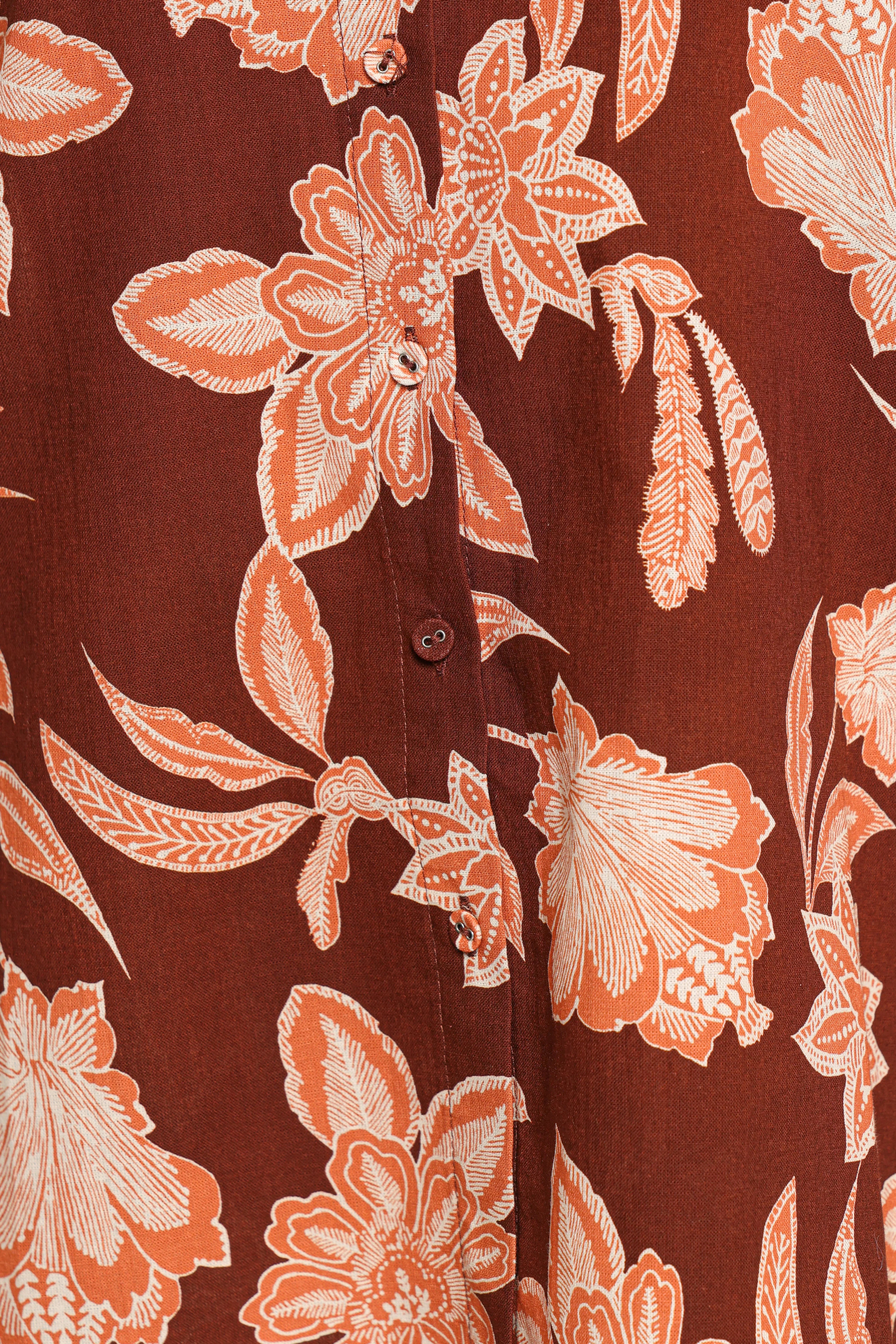 Samira Short Sleeve Shirt Orange Floral