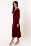 Darby Long Sleeve Midi Dress Burgundy