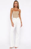 Alyssa High Rise Straight Leg Jeans Off White