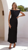 Simone Ribbed Maxi Dress Black