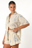 Davey Short Set Cream Blue
