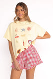 Daphne Short Set Yellow Red Gingham