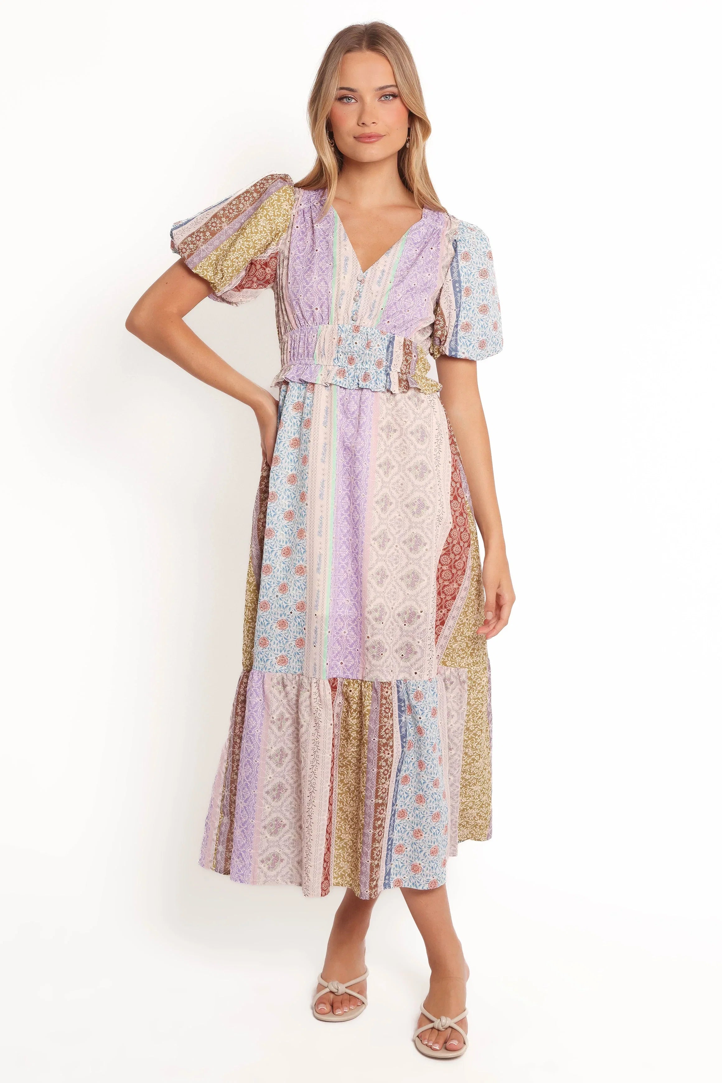 Verona Patchwork Midi Dress Botanic Multi