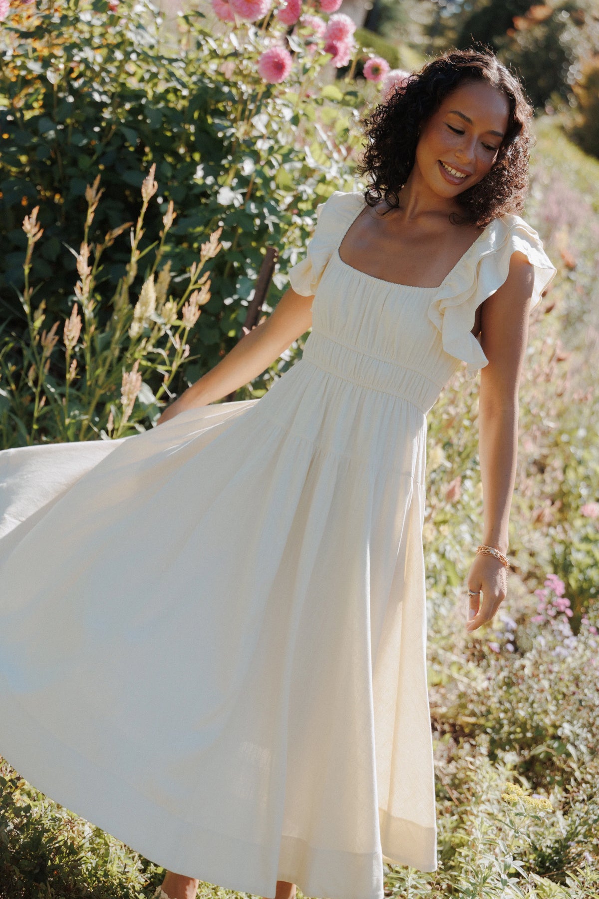 Linda Midi Dress Butter Yellow