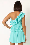 Rosewood One Shoulder Romper Blue