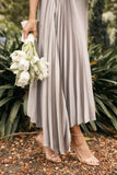 Kleo One Shoulder Maxi Dress Silver