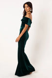 Adair Off Shoulder Maxi Dress Emerald Green