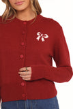 Middleton Mini Bow Cardigan Wine