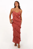 Ciao Ruffles Maxi Dress Rosewood