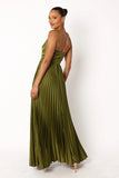 Naira Pleated Maxi Dress Palm Green