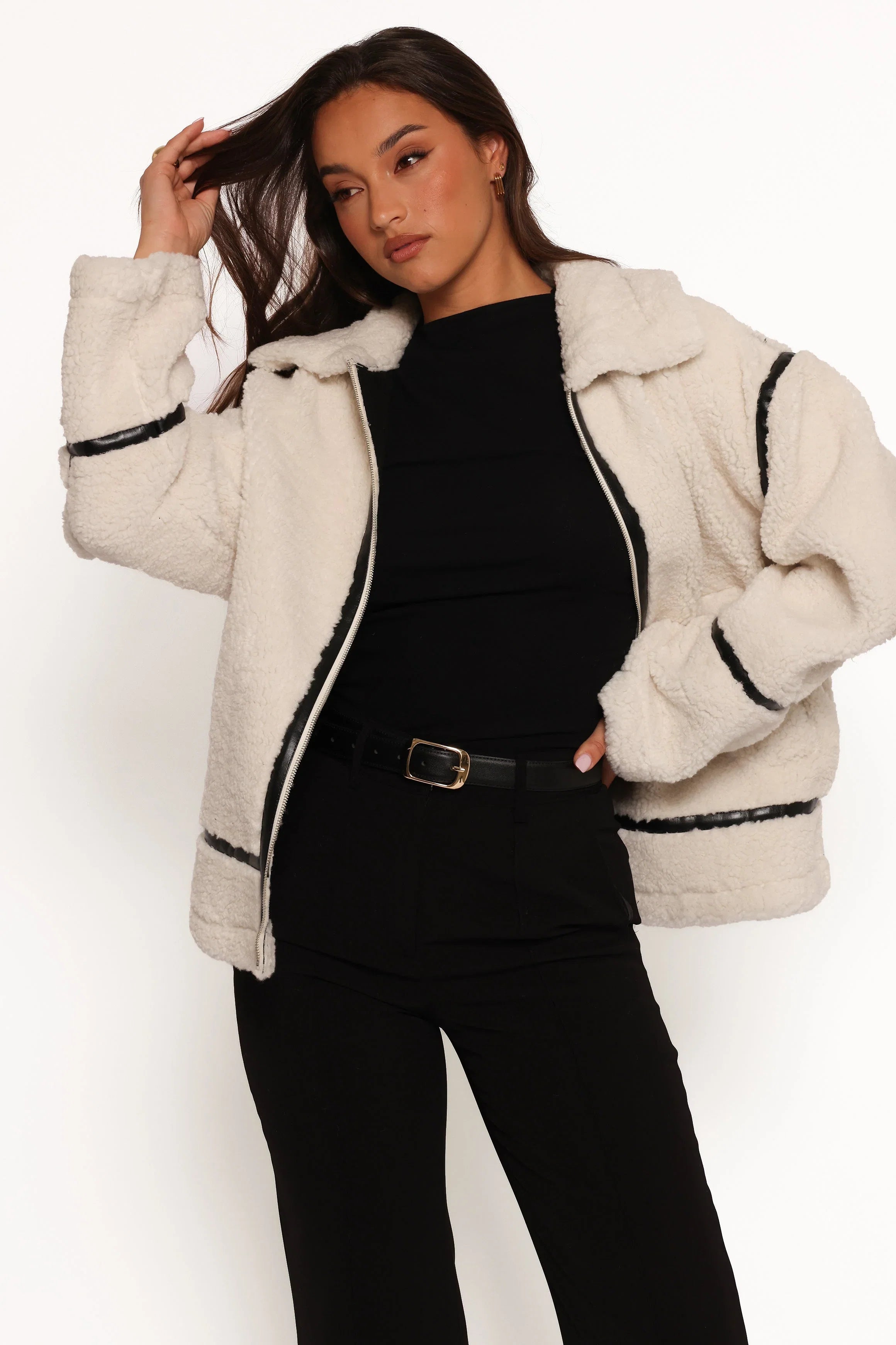 Ricki Faux Sherling Jacket White