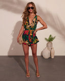 Coastline Crush Printed Wrap Tie Romper