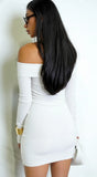 Kimia Off Shoulder Long Sleeve Mini Dress White