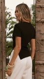 Tiarna Side Ruched Tee Black