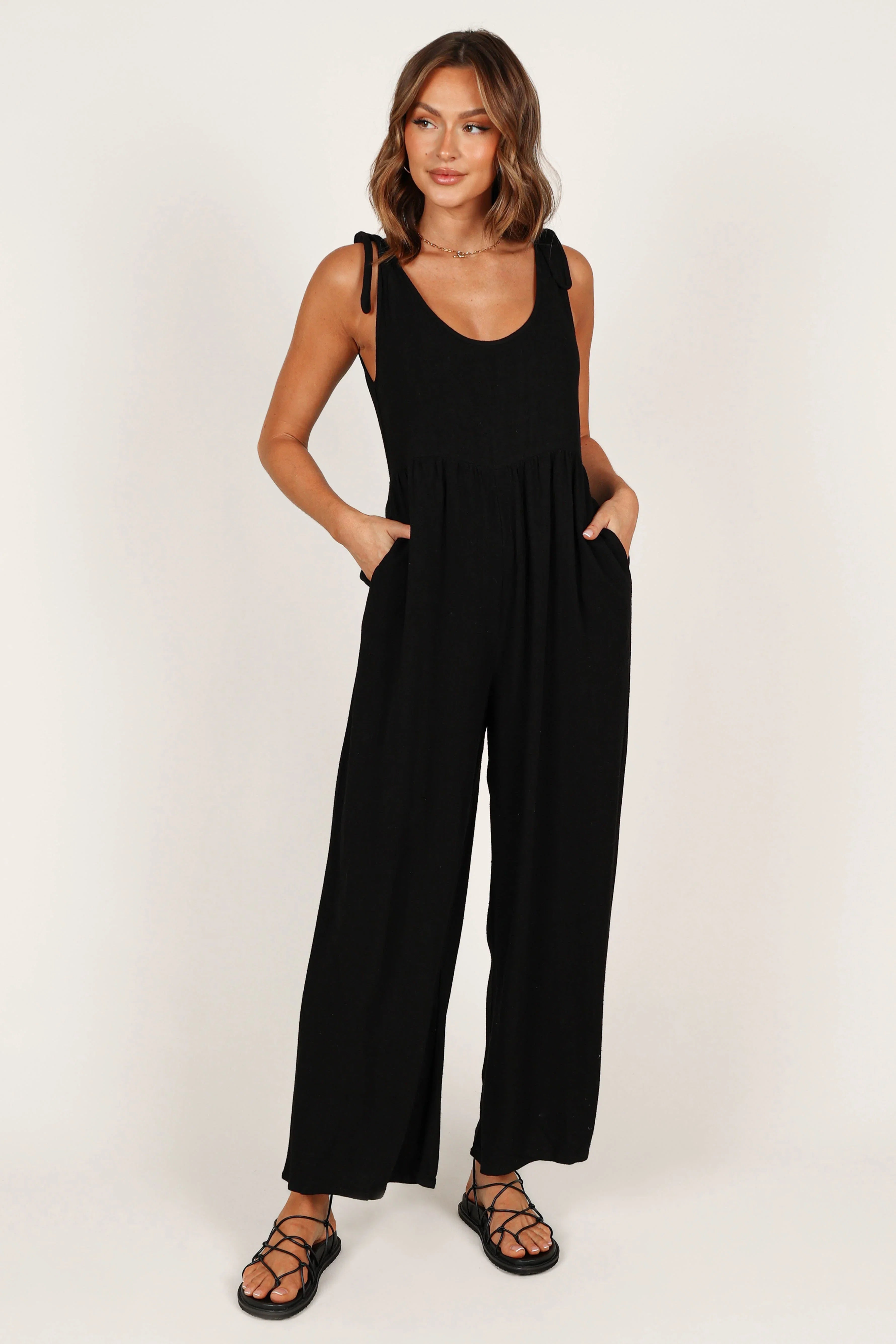 Ayla Linen Jumpsuit Black