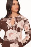 Marylon Mini Dress Brown Floral