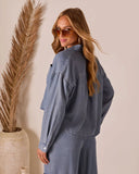Soleena Chambray Button Down Top