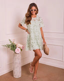 Velmia Lace Crochet Shift Mini Dress