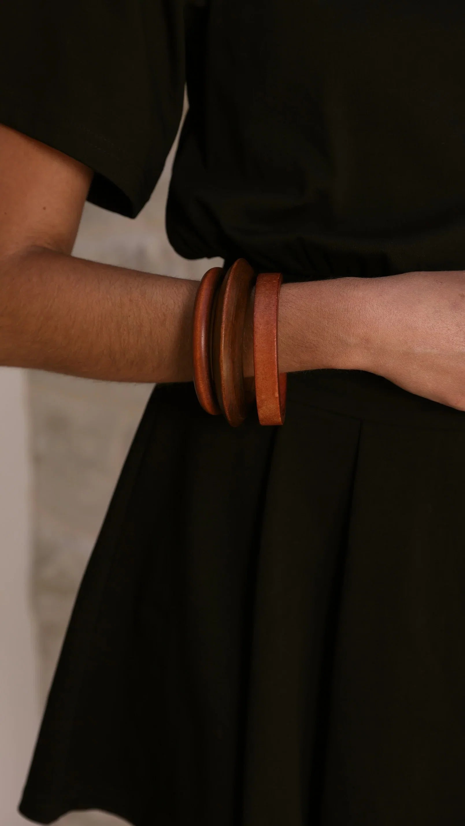 Trio Timber Bangle Set Tan