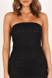 Candice Strapless Lace Midi Dress Black