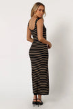 Henry Striped Midi Dress Black Beige