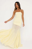 Sending My Best Strapless Maxi Dress Lemon
