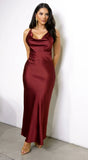 Lustra Satin Maxi Dress Brick