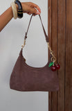 Jane Shoulder Bag Chocolate Faux Suede