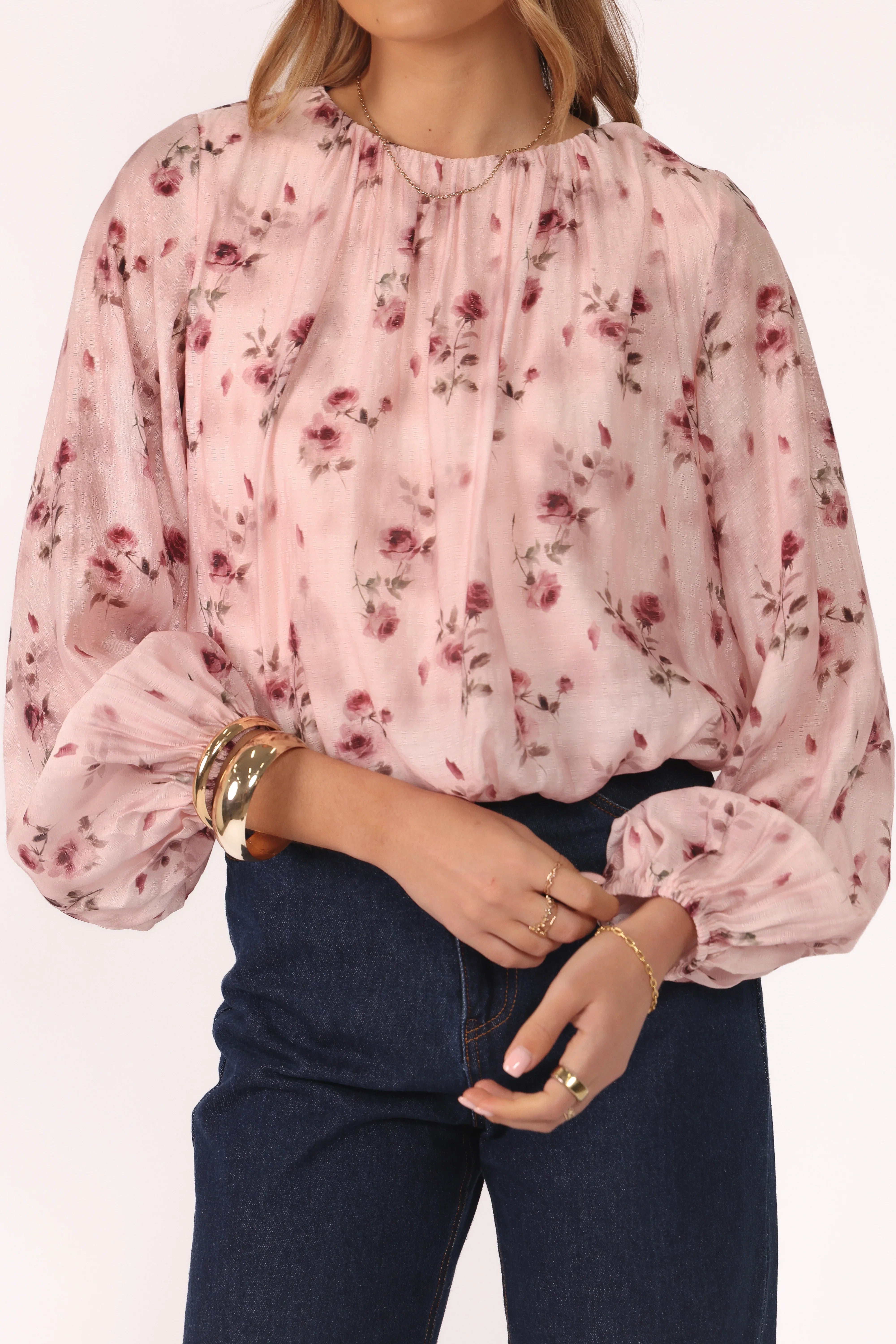 Dallas Long Sleeve Top Pink Rose