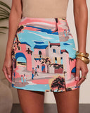 Sunshine Fever Novelty Print Mini Skirt