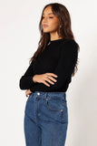 Tammy Ribbed Knit Top Black