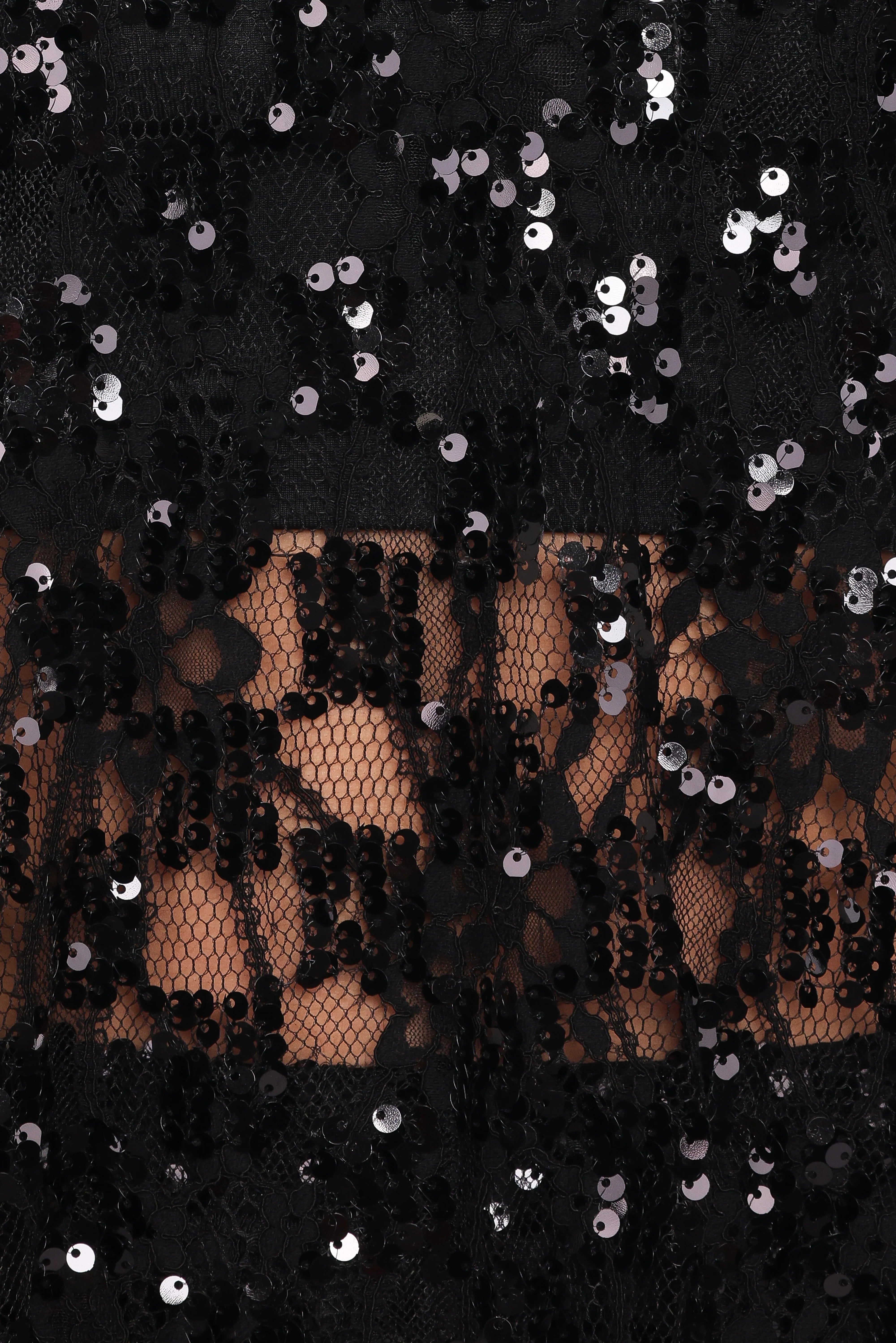 Yonder Sheer Panel Lace Maxi Skirt Black
