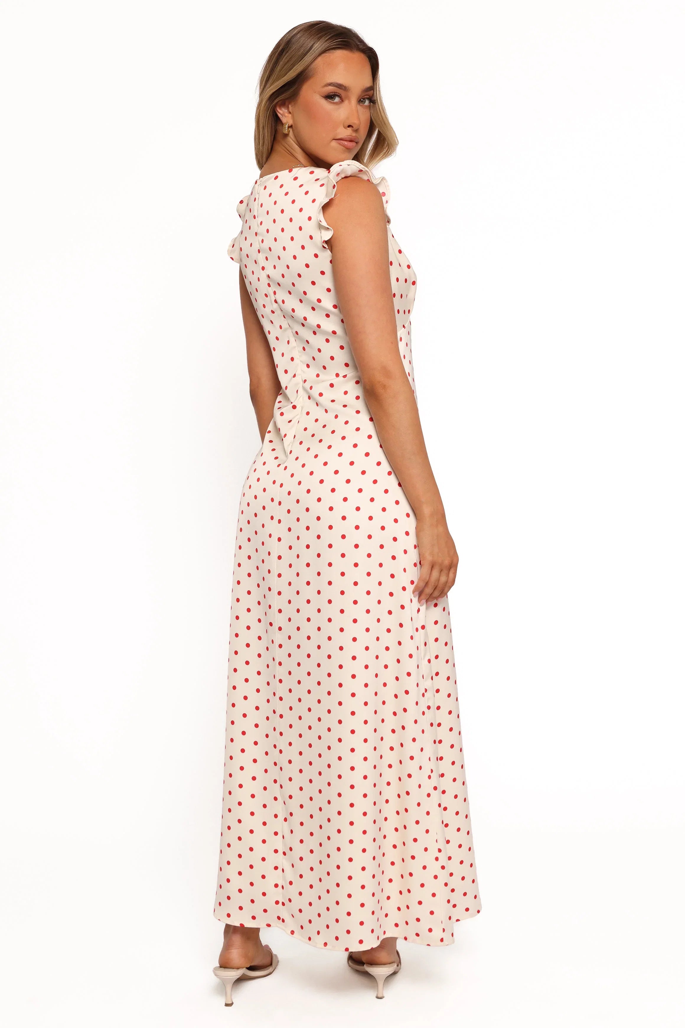 Bette Midi Dress Red Polka Dot