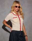 Quiet Luxe Knit Contrast Trim Sweater