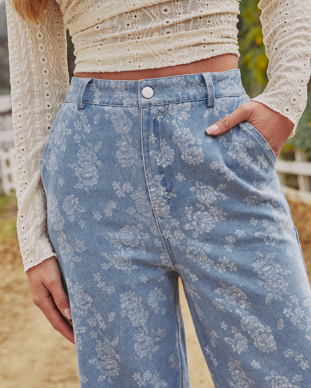 Prairie Bloom Rigid High Rise Relaxed Floral Jeans