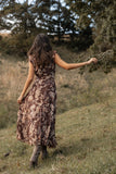 Delphine Maxi Dress Brown Floral