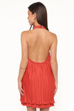 Tyra Halterneck Mini Dress Red