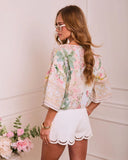 Timeless Petal Floral Kimono Sleeve Top