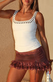 Lets Play Studded Tank Top White